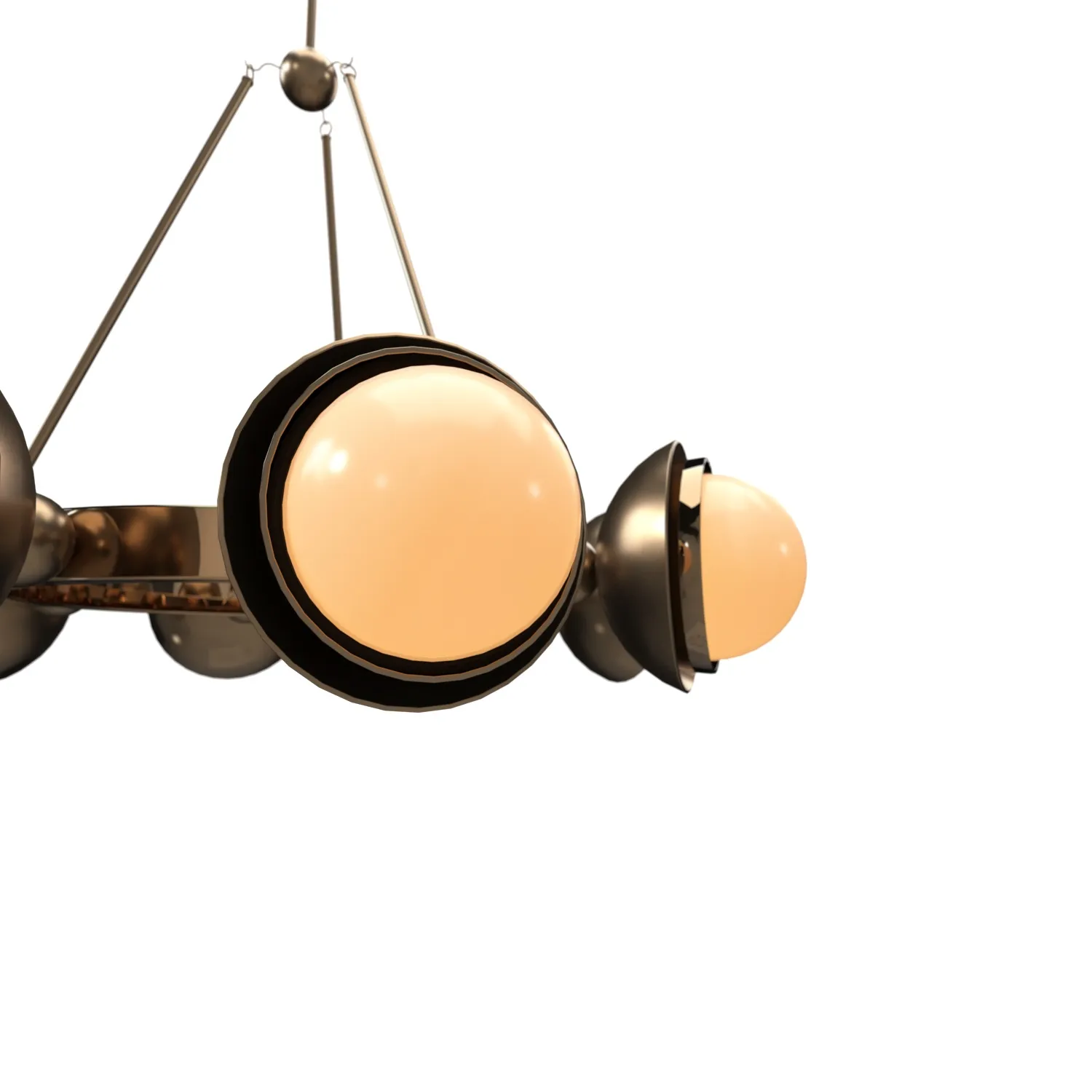 Bronze and Murano Glass Chandelier PBR 3D Model_05